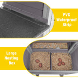 AIVITUVIN Chicken Coop for 4-6 Chickens with Wheels Chicken House with Large Run Portable Hen House Nesting Box, Metal Pull Out Tray Aivituvin