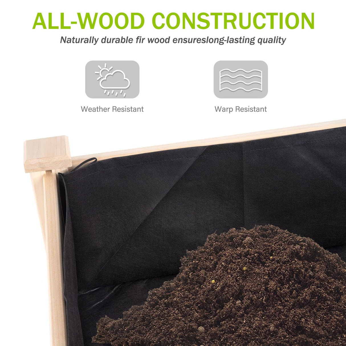 48"x34" Raised Garden Bed - Elevated Wood Planter Box for Healthy Plant Growth, 440 lb Capacity - Natural Color BACKYARD EXPRESSIONS PATIO · HOME · GARDEN