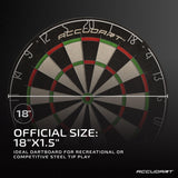 Accudart Edge Bristle Dartboard - Razor Thin Spider Wire Reduces Bounce Outs - Premium Brazilian Sisal - Advanced Metal Number Ring - Increased Playing Area - Super Thin Bullseye Accudart