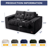 MAXYOYO Bean Bag Chair for Adults, Upholstered Floor Sofa with Armrests, Loveseat Boneless Couch with Tufted Cushion & Backrest, Sofa in A Box, Large Bean Bag Couch for Bedroom Living Room, Black MAXYOYO