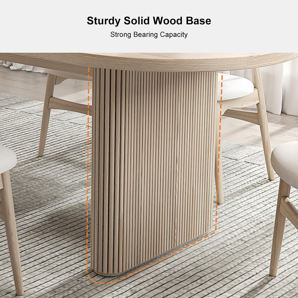 homary 63""-79"" Extendable Dining Table for 4 6 Person,Farmhouse Kitchen Table Oval Dining Table, Whitewash homary