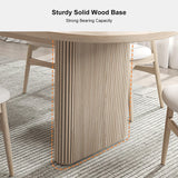 homary 63""-79"" Extendable Dining Table for 4 6 Person,Farmhouse Kitchen Table Oval Dining Table, Whitewash homary