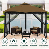 OLILAWN Gazebo Universal Replacement Mosquito Netting, 10' x 10' Outdoor Canopy Net Screen 4-Panel Sidewall Curtain, with Zippers, Easy to Install, Fit for Most Gazebo 10x10 Canopy, Black OLILAWN