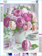 Koikify 5D Diamond Painting Full Round Drill Pink Rose Diamond Art for Adults Resin Diamond Picture 5D Cross Stitch Beads Pasted Craft DIY Painting for Home Wall Decor, Gift 11.8x15.7 Inch Koikify