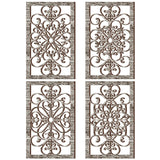 Yulejo 4 Pcs Thicken Rustic Wall Decor Modern Farmhouse Wall Art Decor Wooden Hollow Carved Design Rustic Wall Art for Living Room Hallway Decor Office Kitchen Wall (Gray,15.8 x 9.9 Inch) Yulejo