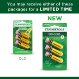 TICONDEROGA Erasers, Pencil Shaped, Latex-Free, Yellow, 3-Pack (38953) Ticonderoga