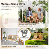 Tangkula 2 Person Hanging Porch Swing, Outdoor Bench Swing with Adjustable Chains, Foldable Cup Holders, High Back, Cozy Armrests, Wooden Hanging Swing Chair for Backyard Deck Garden Natural Tangkula