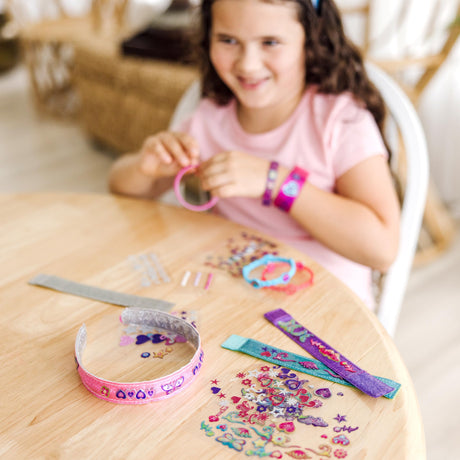 Melissa & Doug Design-Your-Own Jewelry-Making Kits - Bangles, Headbands, and Bracelets - DIY , Decorate With Stickers, Crafting Set For Kids Ages 4+ Melissa & Doug