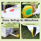 White Bounce House for Adults Kids,15.8FT Heavy Duty 100% PVC Large Commercial Bounce House Bouncy Castle with Big Slide and Ball Pit for Backyard,Birthday Party,Wedding,Outdoor Game Eachup