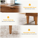 Tribesigns 47" Computer Desk with 3 Drawers, Farmhouse Office Desk with Storage, Wood Teacher Desk Writing Table with File Drawers for Home Office, Bedroom, Study Room, Brown Tribesigns