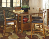Signature Design by Ashley Ralene Traditional 36" Counter Height Dining Room Extension Table, Medium Brown Signature Design by Ashley