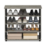 Furinno Turn-N-Tube 5 Tier Wide Shoe Rack, French Oak Grey/Black , 32 Inch Furinno