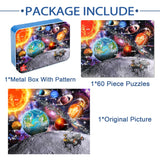 LELEMON Puzzles for Kids Ages 4-6, Space Puzzle 60 Piece Puzzles for Kids in a Metal Box, Educational Kids Puzzles Jigsaw Puzzles Childrens Puzzle Games Puzzle Toys for Girls and Boys LELEMON