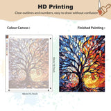 EOBROMD Paint by Numbers Kits for Adults Tree of Life, Landscape DIY Painting Kits for Adults Beginner, Acrylic Paint Oil Paint by Numbers for Home Decor Gift 16x20inch(Without Frame) EOBROMD