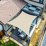 INFRANGE 10' x 15' Rectangle Sun Shade Sails Canopy UV Block for Patio Deck Pergola Yard Lawn Outdoor Activities (Beige) INFRANGE