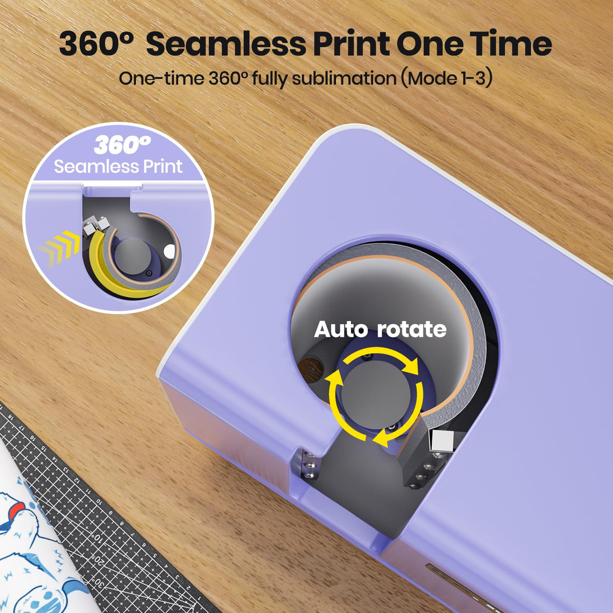 EENOUR Fully Auto Tumbler Heat Press Machine, Auto Rotate Tumbler Press, Pressure Setting Mug Heat Press for Seamless Print, Even Heating Cup Press, for 2.55"-3.74" Sublimation Tumblers, Mugs, Glasses EENOUR