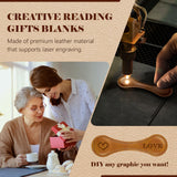 Leezmark 4 Pcs Magnetic Bookmarks, Classic Stitched Leather Bookmark, Lasable Engravable Blanks, Page Markers Reading Gifts for Book Lovers, Readers, Teachers, Leather Book Marks for Men Women Leezmark