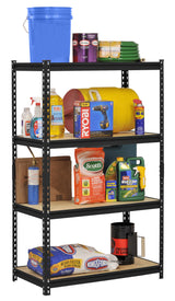 Edsal UR-364BLK Black Steel Industrial Shelving, 4 Adjustable Shelves, 3200 lb. Capacity, 60" Height x 36" Width x 18" Depth EDSAL