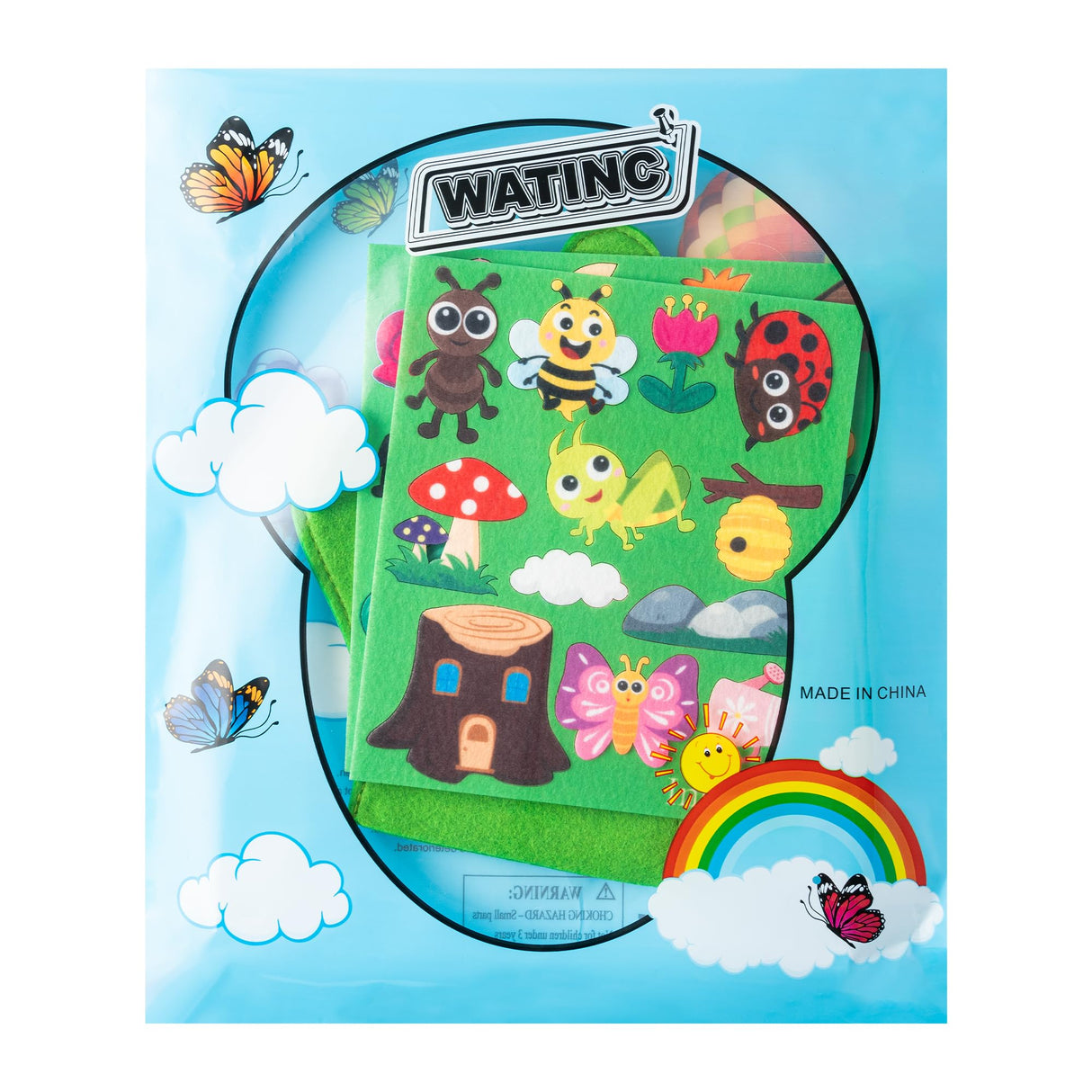 WATINC Felt Story Finger Puppets - 2Pcs DTY Storytelling Hand Puppet Felt Art Craft Education Gift, Making Storytime Early Learning Role Play for Kids Toddles (Insect Animals) WATINC