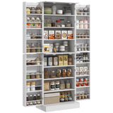 HOMCOM 65" Kitchen Pantry Cabinet, Modern Storage Cabinet with Doors and Shelves, Freestanding Cupboard for Dining Room, White HOMCOM
