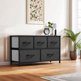 DWVO 5 Dresser for Bedroom, Fabric Dresser with 5 Drawers, Chest of Drawers for Closet, Black Dresser & Chest of Drawers DWVO