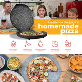 MisterChef Countertop Pizza Maker, 1450W Mini Pizza Oven, Pizza Maker Oven With 12″ Non-Stick Ceramic Plate, Indoor Electric Pizza Oven for Crepes, Pancakes - Black MisterChef