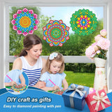 ACSAUMMY Diamond Art Kits, 6pcs Mandala Diamond Art Suncatchers Stained Glass Window Stickers, DIY Gem Craft Kit Window Static Clings, Diamond Art Kits for Adults, Kids, Decoration ACSAUMMY