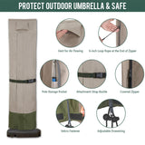 Rachmi Patio Cantilever Umbrella Cover for 9-13 Ft Umbrellas, 600D Water-resistant UV & Fade Resistant Cover Fits Round / Square Outdoor Garden Offset Parasol with Zipper & Rod, Khaki-Green Rachmi