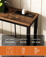 CHOEZON 78.7'' Narrow Console Table with Power Outlet 7.1" Skinny Sofa Table, Long Behind Couch Table with Charging Station, Entryway Table for Hallway, Living Room Rustic Brown and Black TXG20UBF CHOEZON