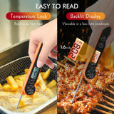 CaloriMastery Meat Thermometer Digital with Backlight, Calibration & Hold Function, IP65 Waterproof Food Thermometer for Cooking, Outdoor Grilling, Candy Making CaloriMastery