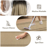 LIVEBOX Scalloped Easy Jute 3x5 Outdoor Rug, Washable Non-Slip Geometri Tan Rugs for Entryway, Indoor Outdoor Farmhouse Rug Morden Carpet Door Mat Area Rug for Bedroom Living Room Kitchen LIVEBOX