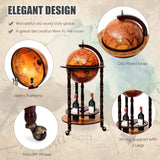 Goplus Globe Bar, 17.5” Globe Bar Liquor Cabinet with Wheels, Bottom Shelf, Old World Map, 16th Century Italian Replica Bar Globe, Retro Wine Stand, Goplus