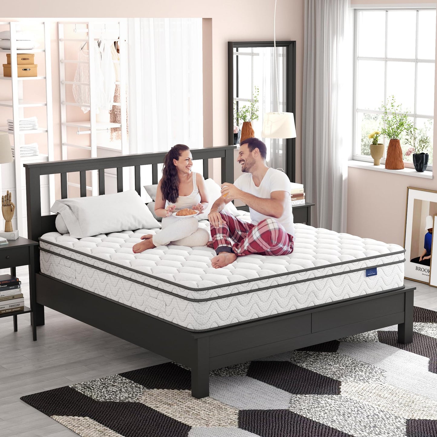 Vesgantti Full Size Mattress, 10 Inch Hybrid Full Mattress in a Box, Double Mattress with Memory Foam and Pocket Spring, Ergonomic Design & Pressure Relief, Medium Firm Feel, 54"*75"*10"