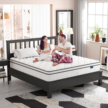 Vesgantti 8 Inch Multilayer Hybrid Full Mattress - Multiple Sizes & Styles Available, Ergonomic Design with Breathable Foam and Pocket Spring/Medium Plush Feel