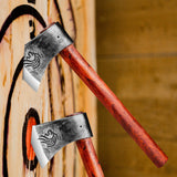 NEDFOSS Kung-Fu Throwing Axe Set, 2 Pack of 16 Inches Throwing Hatchet with 1065 High Carbon Steel and Beech Wood Handle, Great for Axe Throwing Game and Outdoor Recreation, Gift for Men NedFoss