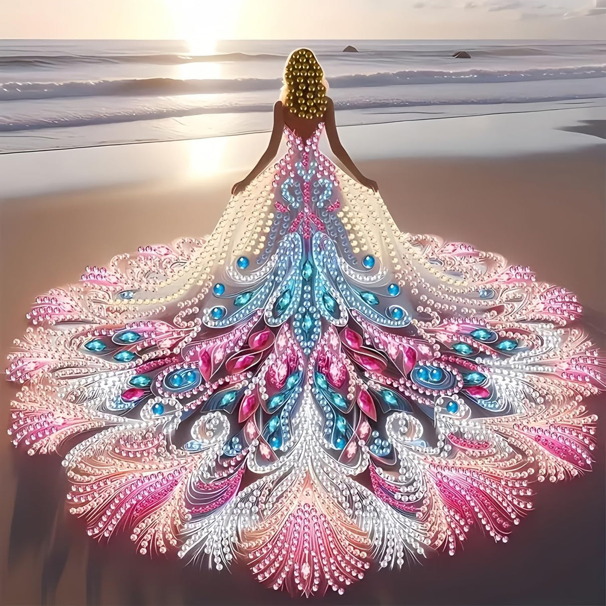 GXGLLPZBY 5D DIY Diamond Art Kits for Adults Beginners,Sunset Beach Diamond Painting Kits, Women Special Shaped Paint by Diamonds Dot Crystal Gem Art Painting Kit for Home Wall Decor 11.8x11.8inch GXGLLPZBY