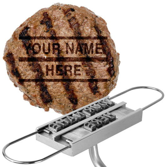 Barbuzzo BBQ Branding Iron with Changeable Letters - Brand Your Steak, Hamburger, Chicken, with Your Name, Message or Just About Anything - Great for Birthdays, Father's Day, Parties, Tailgates