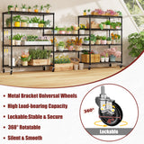 PrimeZone 48" W x 24" D x 81" H Heavy Duty Wire Storage Shelves with Wheels, 5 Tier Adjustable NSF Certified Garage Shelving Unit, Rolling Metal Organizer Shelf Utility Rack for Warehouse, Pantry PrimeZone