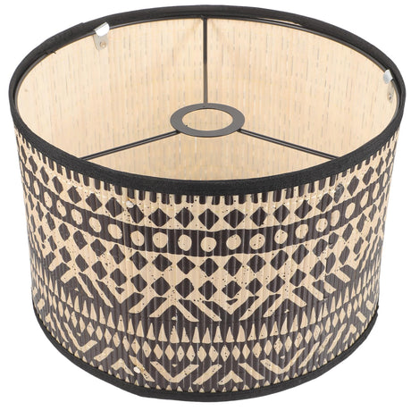 Bamboo Lamp Shade, Vintage Drum Lampshade Table Lamp Shade Chandelier Lamp Covers Replacement Light Accessory for Pendant Floor Lamps, 30X30x20CM Uonlytech
