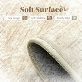 Washable Area Rug 5x7: Moroccan Rug for Living Room Geometric Boho Rug Farmhouse Non Slip Stain Resistant Rugs Low Pile Soft Carpet for Bedroom Dining Room Home Office Children Room (Beige,5'x7') VECARF