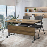 Foldable Conference Table,Flip Top Rolling Conference Tables,Mobile Training Table with Wheels,Modern Large Coference Room Tables,Folding Meeting Table for Office,Classroom (8pack 70.8 * 21.6 * 29.5) VORDERRY