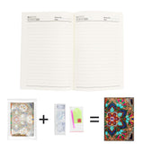 DIY 5D Diamond Art Painting Notebook Mandala Kits Cover Leather Special Shaped Journal Sketchbook Crystal Cross Stitch Art Hardcover Dairy Book by Number Festival Birthday Gift 20.7x14.2cm Generic
