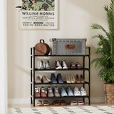 Nbwxcwbs Shoe Rack 4 Tier Shoe Organizer Shoe Storage Shoe Rack for Narrow Hallway Entryway Bedroom Easy Assembly (Black) Nbwxcwbs