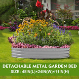 Metal Raised Garden Bed 2Sets Galvanized Planter Box for Vegetables, Flowers, Herbs, and Succulents GADI