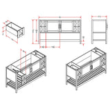 Alaterre Furniture Bennet 60 Inch Bathroom Vanity - Freestanding Cabinet Without Sink - Large Wood Vanity with Soft-Close Shaker Doors (Gray) Alaterre Furniture