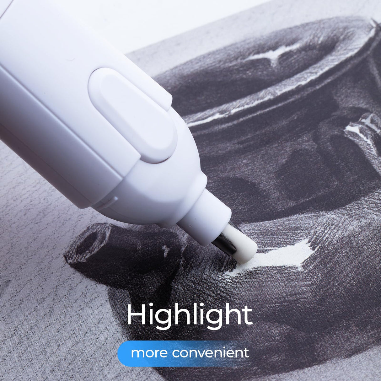 M&G Electric Eraser for Artists, Rechargeable 60 Eraser Refills, Automatic Portable Plastic Pen, Requires 2 AAA Batteries (Not Included), Battery Operated for Drafting, Sketching, Painting (White) M&G