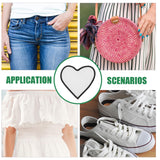 VILLCASE 10pcs Sublimation Iron-on Patches, Heart Shaped Blank Iron-on Fabric Patches, Heat Transfer Appliques, Fabric Repair Decorative Patches for Hats Clothes Jeans Backpacks VILLCASE