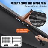 VEVOR 10'x13' Outdoor Retractable Pergola with Canopy, Aluminum Pergola with Retractable Canopy, Modern Pergola with Sun Shade Canopy for Patios, Gardens, Decks, Backyards (Gray) VEVOR