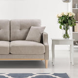 SoarTalent 56.7" Loveseat Sofa Small Couch Fabric Upholstered 2-Seat Sofa with USB Port for Small Place, Apartment, Living Room,Office(Light Grey) SoarTalent