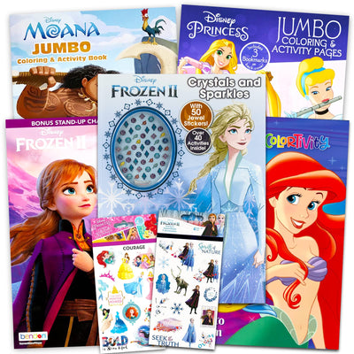 Disney Princess Coloring Book Super Set for Kids - Activities, Stickers and Games - Featuring Disney Princess, Frozen and Moana